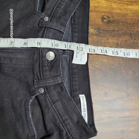 True Craft Jeans Size 2 Curvy High Rise Straight Black Wash Stretch Denim - Picture 8 of 11